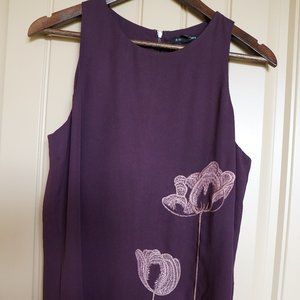 41 Hawthorn Sleeveless Wine Purple Tulip Embroidered Tank Size M
